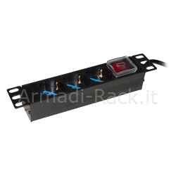 Multipresa 3 prese ita/schuko per armadi 10" con cavo spina italiana e interruttore