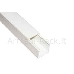 Canalina passacavi adesiva in pvc mm 40x40 mt 2 con coperchio scorrevole bianco