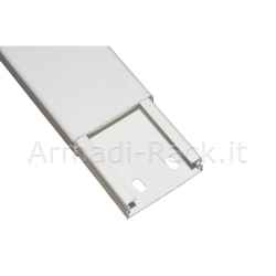Canalina passacavi da muro mm 46x18 lunghezza mt 2 bianco con coperchio scorrevole