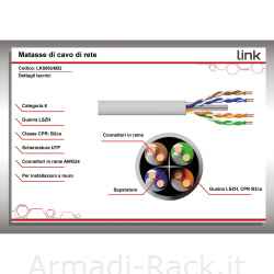 Cavo rete utp cat 6 solido rame lszh 24awg mt 500 classe cpr b2ca