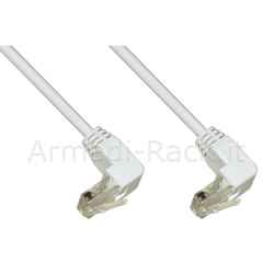 Cavo rete utp cat. 5e non schermato mt. 0,5 colore bianco 2 connettori 90°
