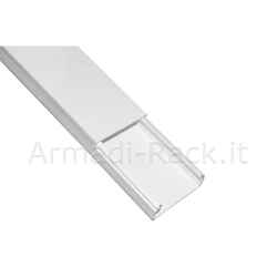 Canalina passacavi in pvc mm 60x25 mt 2 con coperchio scorrevole bianco
