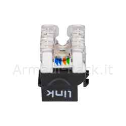 Presa rete keystone jack rj45 categoria 6a utp colore nero 180° contatti dorati 50 micron