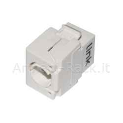 Presa rete keystone jack rj45 categoria 6a utp tooless colore bianco 180° contatti dorati 50 micron