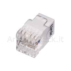 Presa rete keystone jack rj45 categoria 6 utp colore bianco 180° contatti dorati 50 micron