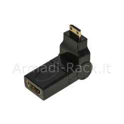 Adattatore mini hdmi maschio - hdmi femmina con connettore ruotabile e inclinabile