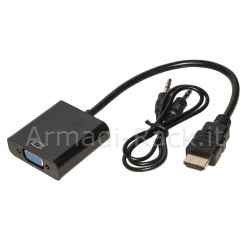Adattatore hdmi tipo a maschio a vga femmina con presa audio stereo 3,5 mm