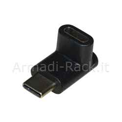 Adattatore usb-c 2.0 maschio/femmina 90° angolato alto/basso