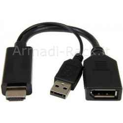 Adattatore attivo hdmi maschio - displayport 1.2 femmina con connettore usb 4k per pc/notebook hdmi a video displayport