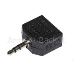Adattatore audio stereo 3,5 mm maschio - 2 x 3,5 mm femmina
