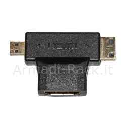 Adattatore hdmi femmina a mini hdmi maschio + micro hdmi maschio