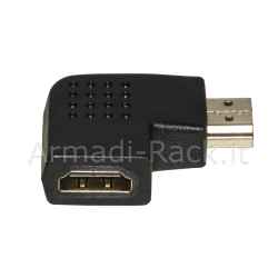 Adattatore hdmi maschio - hdmi femmina angolato 90° verso sinistra