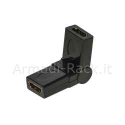 Adattatore hdmi femmina - hdmi femmina con connettore ruotabile 360°
