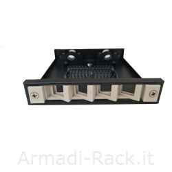 Box 4 porte per connettori fibra ottica sc simplex o lc duplex per applicazioni ftth in metallo