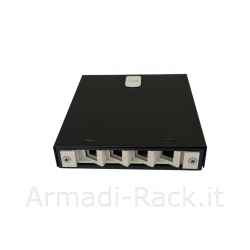 Box 4 porte per connettori fibra ottica sc simplex o lc duplex per applicazioni ftth in metallo