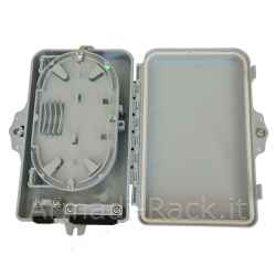 Box da esterno 4 porte (8 fibre) per connettori fibra ottica sc simplex o lc duplex per applicazioni ftth