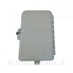 Box da esterno 4 porte (8 fibre) per connettori fibra ottica sc simplex o lc duplex per applicazioni ftth