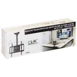 Braccio telescopico da soffitto per tv fino a 40 kg da 32" a 55" fino a vesa 600x400