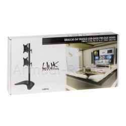 Supporto da tavolo con base fino a due video fino a 15 kg da 13" a 27" fino a vesa 100x100