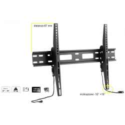 Staffa a muro per tv fino a 60 kg, da 37" a 70" fino a vesa 400x600 67 mm distanza dal muro orientamento alto/basso 15°