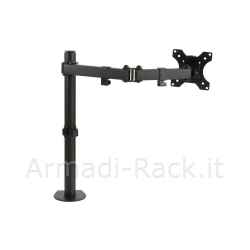 Braccio supporto da tavolo con morsa a due snodi per video 13-32" fino a 8 kg