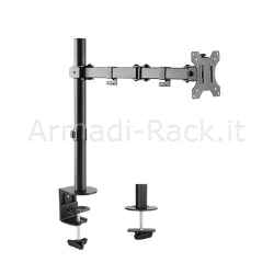 Braccio supporto da tavolo con morsa a due snodi per video 13-32" fino a 8 kg