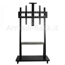 Supporto tv grande formato 42-100" max vesa 600x900 con ripiano per dispositivi e supporto telecamera