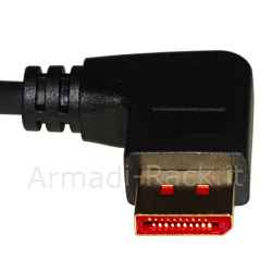 Cavo di connessione displayport 1.4 8k mt 1,8 connettore angolato a destra