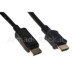 Cavo displayport 1.2 - hdmi 1.4 4kx2k 30 hz contatti dorati mt 1