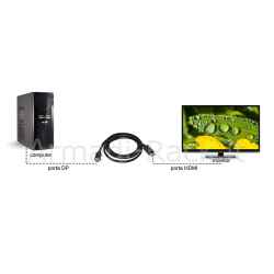 Cavo displayport 1.2 - hdmi 1.4 4kx2k 30 hz contatti dorati mt 3