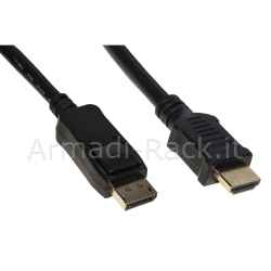 Cavo displayport 1.2 - hdmi 1.4 4kx2k 30 hz contatti dorati mt 3