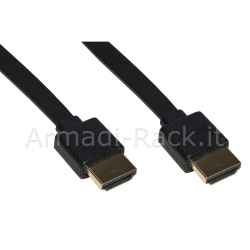 Cavo piatto hdmi ultra slim 4k con mini connettori salvaspazio mt 1,8