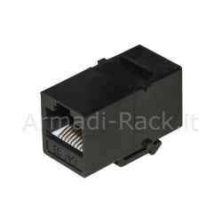 Adattatore passante 2x8 poli rj45 utp non schermato cat.5e con ganci per pannelli