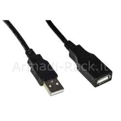 Cavo usb 2.0 maschio/femmina rame connettore femmina isolato mt 0,5