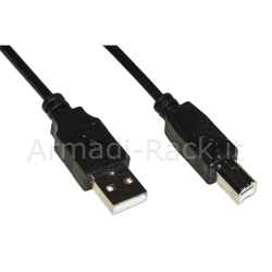 Cavo usb 2.0 connettori a-b in rame mt. 1,80 colore nero