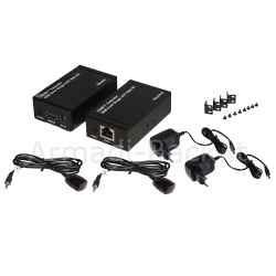 Estensore hdmi tramite cavo cat5/6 fino a 60 metri full hd con sensori infrarossi per telecomandi