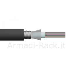 Cavo fibra ottica 24 fibre armato da esterno/interno antiroditore om4