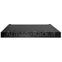 Cassetto fibra ottica 24 porte per adattatori lc duplex e sc simplex 1 unità per installazione 19" nero con binari telescopici