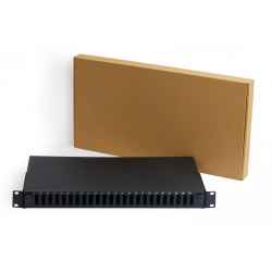 Cassetto fibra ottica 24 porte per adattatori sc duplex 1 unita' per installazione 19" nero (vuoto)