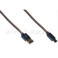 Cavo micro usb mt 1 guaina denim blu