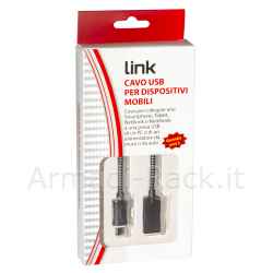 Cavo micro usb mt 1 guaina zinco alluminio colore oro connettore schermato
