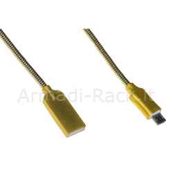 Cavo micro usb mt 1 guaina zinco alluminio colore oro connettore schermato
