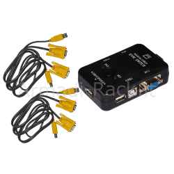 Switch kvm manuale per 2 pc usb/vga con 1 mouse, 1 tastiera usb e 1 monitor vga con cavi inclusi