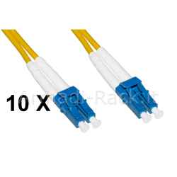 Confezione 10 cavi fibra ottica lc a lc singlemode duplex os2 guaina 2 mm 9/125 mt.5