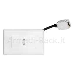Placca mod 503 con connettori hdmi femmina/femmina con cavetto cm 14