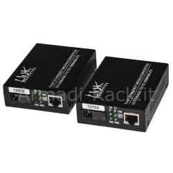 Coppia media converter 10/100base-t a 100base-fx singlemode wdm singola fibra bidirezionale 1310/1550nm