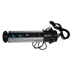 Multipresa a scomparsa con 2 porte alimentazione ita/schuko, 2 porte usb + 1 rj45 + 1 rj11 + 1 hdmi femmina