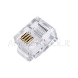 Confezione 100 Plug Telefonici 6 Posizioni 4 Contatti 6P4C Rj11