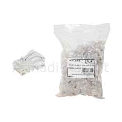 Confezione 100 connettori 8 poli cat 5e utp non schermato rj45 per cavo solido