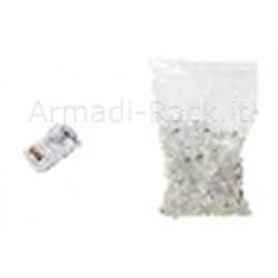 Confezione 100 connettori 8 poli cat 6 schermato rj45 contatti dorati 50 micron per cavo flessibile dati e poe